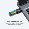 Olight mini keychain flashlight charging directly in a laptop USB-A port