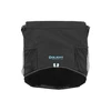Olight black tactical drawstring bag with mesh pockets and white logo, isolated on white
