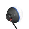 Obulb Pro S, charging with black cable, blue accent ring, white lamp, black base, Olight branding