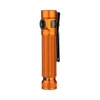 Olight Orange Baton 4 Pro Flashlight with textured grip and pocket clip for everyday carry and outdoor use.