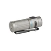 Grey Baton4 portable LED flashlight with textured body and black clip.