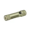Olight Seeker 4 Pro olive green tactical flashlight with magnetic charging base and rotary knob switch.