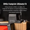 Olight black Osight SE red dot sight mounted on a tan firearm slide, showing RMSC footprint for compatibility.