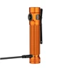 Olight Orange Baton 4 Pro flashlight with clip and charging cable for everyday carry and outdoor use