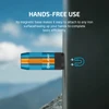 Olight magnetic flashlight attached horizontally to a metal surface for hands-free outdoor use
