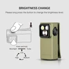 Olight Green Oclip Ultra Clip-on Light Infographic showing brightness level adjustment from Moonlight to Turbo mode