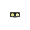Olight Black ArkPro Flashlight Close Up Front View of Dual LED and Laser Bezel for EDC and Outdoor Lighting