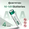 Olight Ostation Green and White AAA Ni-MH 800mAh Rechargeable Batteries, 4-count, for Household Electronics