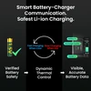Olight AA battery with 1.5V output, featuring smart battery-charger communication for safe and efficient charging.