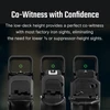 Olight Osight SE Red Dot Sight rear view showcasing its co-witness capability with factory iron sights.