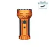 Olight Orange Marauder 3 Powerful Flashlight Front View with Rotary Switch Knob and Textured Grip for Outdoor Search