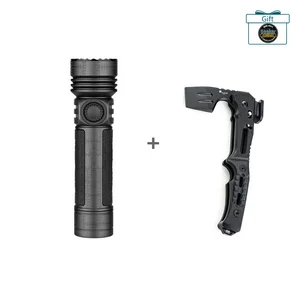Black Olight Seeker 4 Pro Flashlight and Oclip Pro Pocket Axe Tool Set for Outdoor EDC and Emergency Use