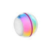 Interactive glowing smart pet toy ball with colorful LED lights and USB charging port isolated on white background