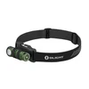 Green Olight Perun 2 Mini headlamp with black adjustable strap for outdoor activities