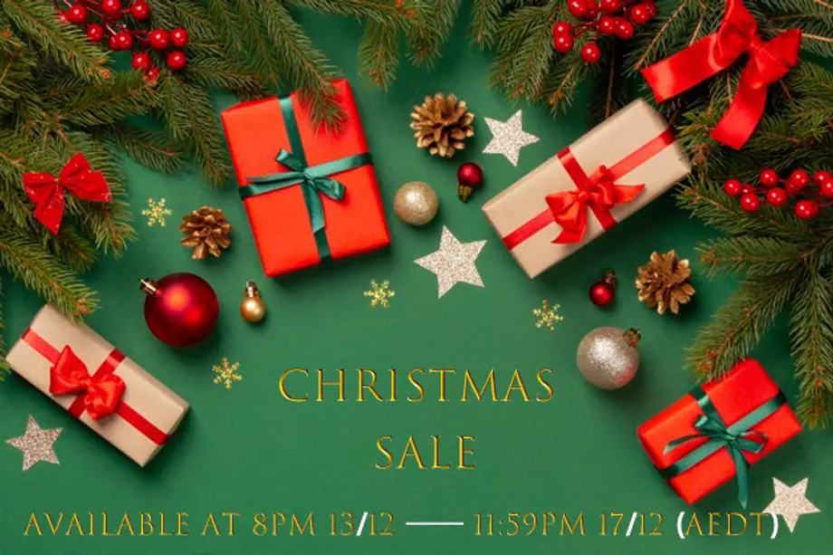 Christmas sale| 8PM 13/12-11:59PM 17/12 (AEDT)