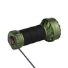 Olight OD Green Marauder Mini 2 Flashlight Charging via Magnetic Cable showing Textured Rubber Grip for Outdoor Search