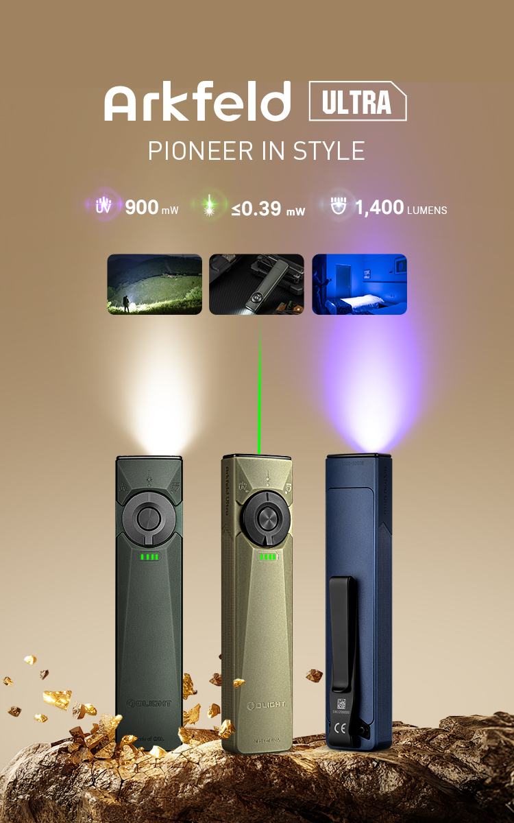 ╲*╱様 【美品】Olight Arkfeld Ultra（オリーブグリーン／O Olight Arkfeld Ultra Olive Green 3-in-1 EDC Flashlight