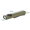 Olight Olive Green Arkfeld Ultra Flat Flashlight Dimensions View Showing Compact EDC Size and Pocket Clip