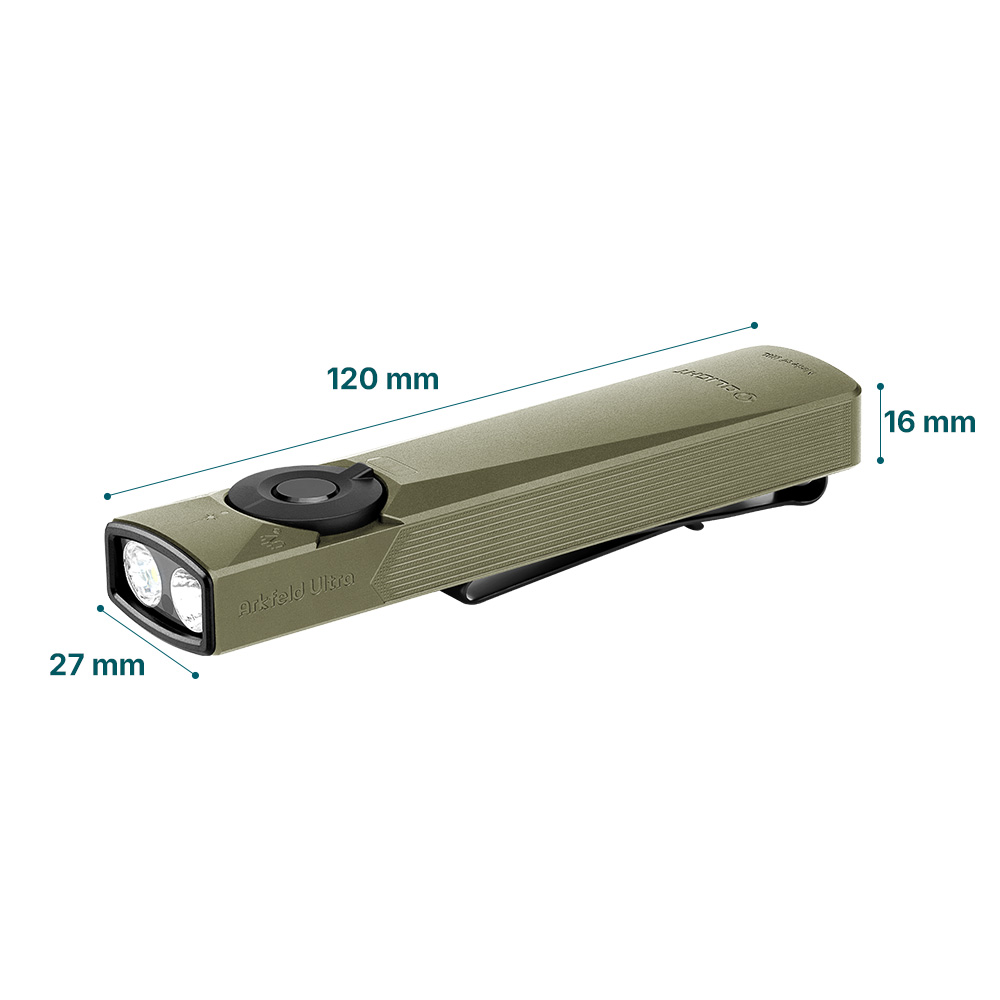 Arkfeld Ultra Three In One Flat EDC Flashlight 1400 Lumens UV