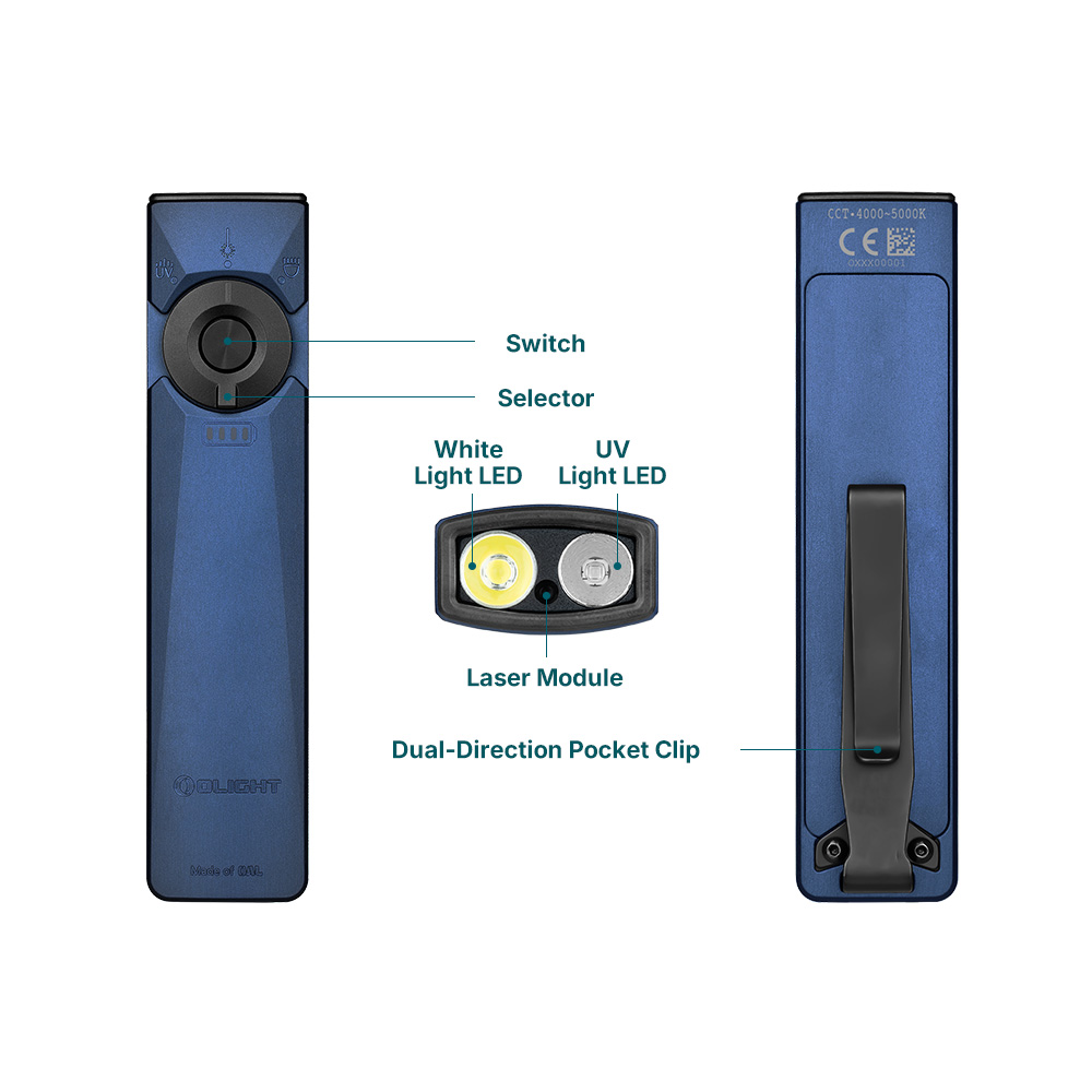 Arkfeld Ultra 3-in-1 LED Flashlight UV Light Green Laser 1400LM