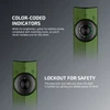 Olight Green ArkPro Ultra Flashlight Top View with Color-Coded Indicators and Lockout for Safety