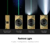 Olight Golden ArkPro Flashlight showcasing green laser beam UV and LED floodlight modes for versatile outdoor EDC use