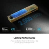 Olight Golden ArkPro Flashlight Internal Battery View highlighting 2000mAh Capacity and 14-Day Runtime for Lasting Performance