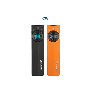 Olight Orange ArkPro Flat Flashlight Front View with Selector Dial and UV Light for Everyday Carry