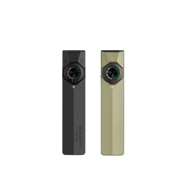 Olight Black Arkfeld EDC Flashlight Front View with Rotating Switch for Everyday Carry