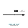 Olight black USB-C charging cable lanyard and whistle accessory on white background