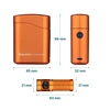 Olight Orange Baton 4 Premium with Charging Case and Dimensions for Portable Illumination and Power