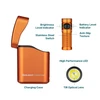 Olight Orange Baton 4 Premium flashlight with charging case, anti-slip texture, and High Performance LED for EDC.