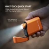 Olight Orange Baton 4 Premium with bright light showing stepless dimming feature in hand for quick start control