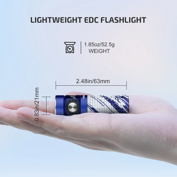 Olight Baton 4 Rechargeable EDC Flashlight - 1300 Lumens, IPX8 Waterproof, Regal Blue (Refurbished) - View #3
