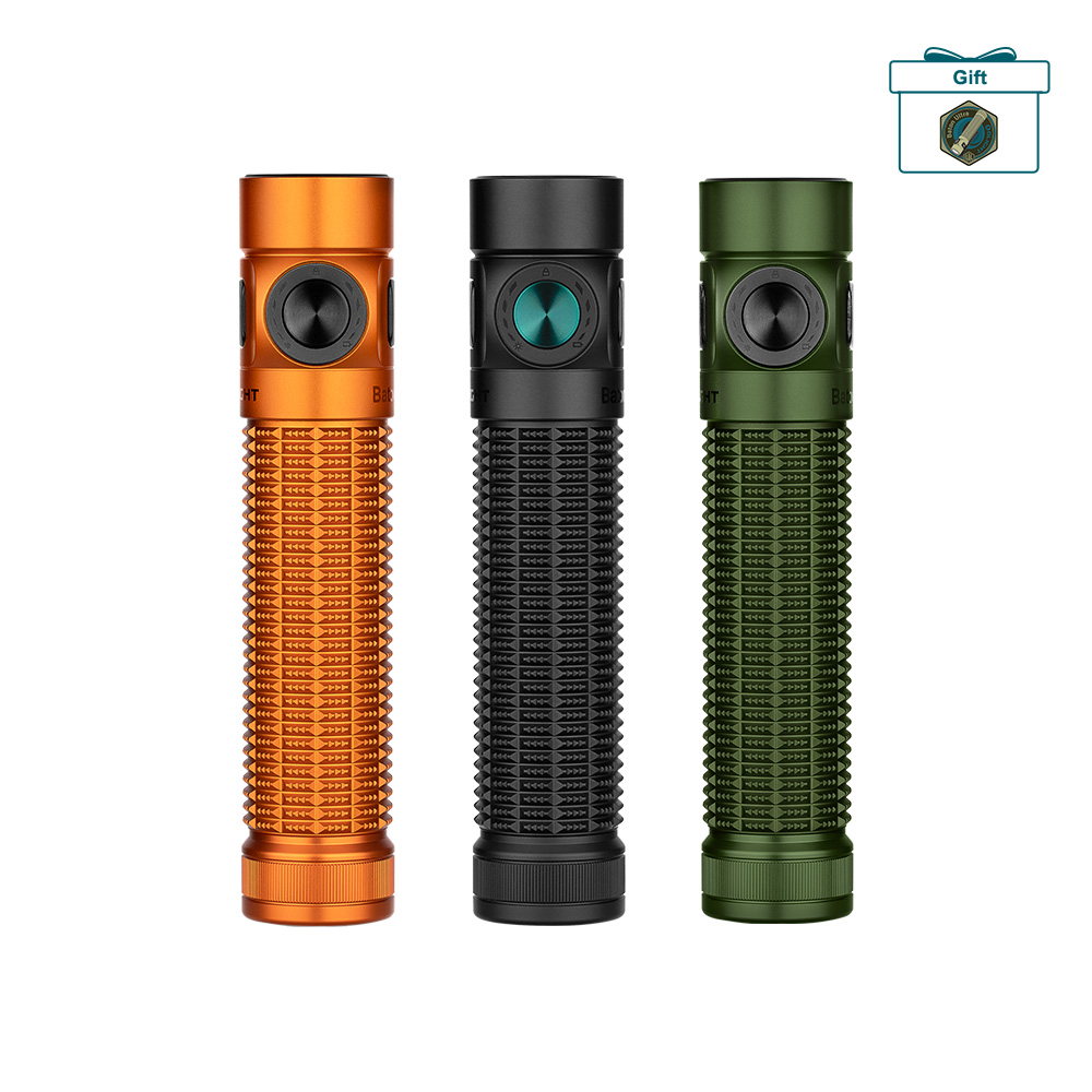 Olight Baton 4 Pro EDC Taschenlampe in Schwarz, Milit&auml;rgr&uuml;n und Orange