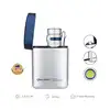 Olight Baton 3 premium silver pocket flashlight inside a wireless charging case with 1200 lumens output specifications