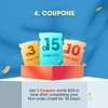 Three coupons: $3, $15, $10 off. Get $28 total savings on your first order, valid 30 days.