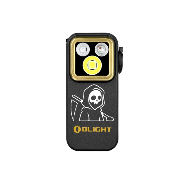 Olight Black and Gold Oclip Pro Rechargeable LED Clip Light for Hands-Free Illumination