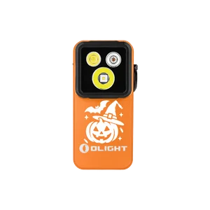 Olight Black Oclip Pro front view with multi-functional LEDs for versatile clip-on utility.