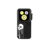 Olight Black Oclip 2 Ultra Front View featuring Dripping Heart-Eye Skull Graphic with Triple LED Lights for Everyday Carry
