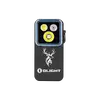 Olight Black Oclip 2 Pro Clip-On Light Front View with Deer Logo and Triple LED Beads for Every Day Carry and Hiking