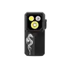 Olight Black Oclip 2 Ultra Clip-on Light Front View with White Dragon Engraving and Triple LEDs for Everyday Carry Use