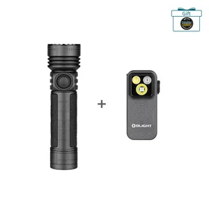 Olight Black Seeker 4 Pro Flashlight and Oclip Pro Clip-on Light Set for Outdoor EDC and Emergency Use
