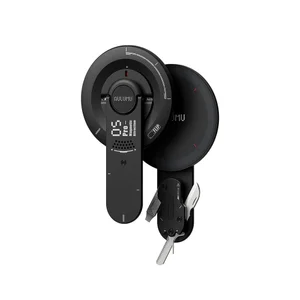 Aulumu black magnetic phone stand with integrated multi-tool pocket knife on white background