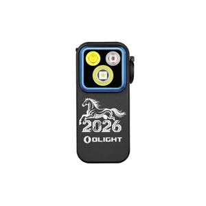 Olight Black Oclip Pro with Year of the Horse 2026 design, a compact EDC flashlight for daily carry.