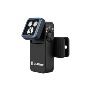 Olight Black Oclip 2 Pro Clip-on Light with Adjustable Blue Bezel Head and Side Switch for Hands-Free Outdoor Use