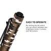 Camouflage flashlight with tail switch for easy operation, offering 5 and 180 lumens brightness.