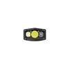 Front view of a black multi-LED headlamp on a white background