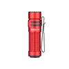 Olight Warrior Nano compact red tactical flashlight with pocket clip isolated on white background