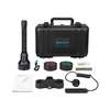 Olight Javelot Pro 2 kit with flashlight, hard carrying case, filters, remote switch, mount, and user manual on white background